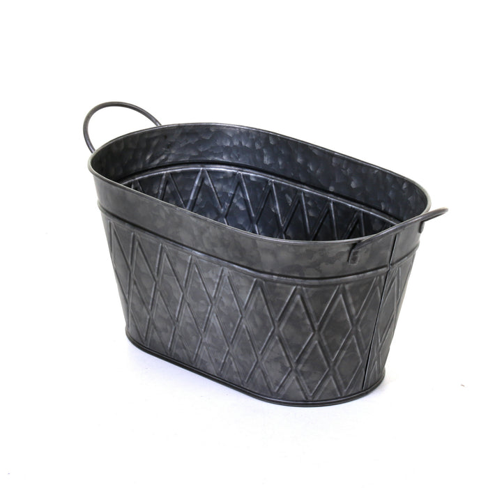 Galvanised Oval Planters
