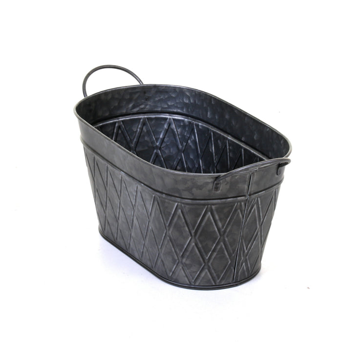 Galvanised Oval Planters