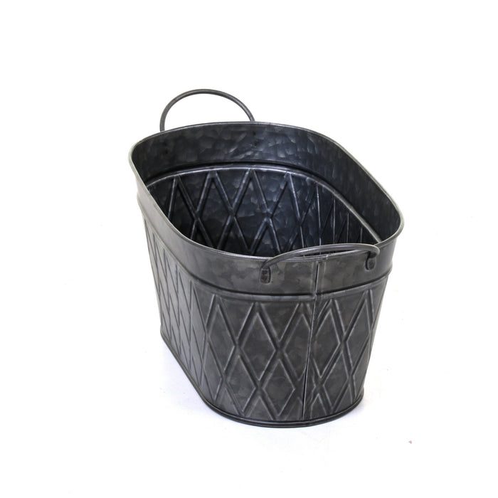 Galvanised Oval Planters