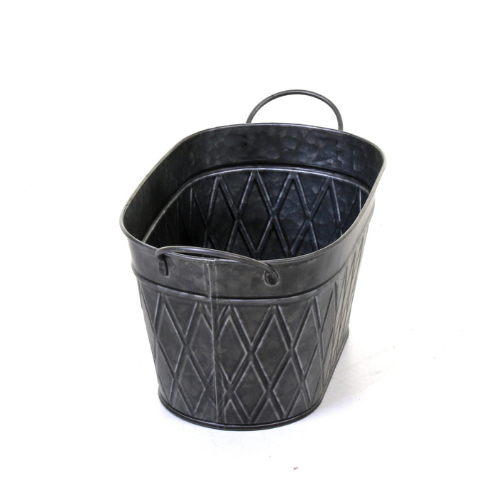 Galvanised Oval Planters
