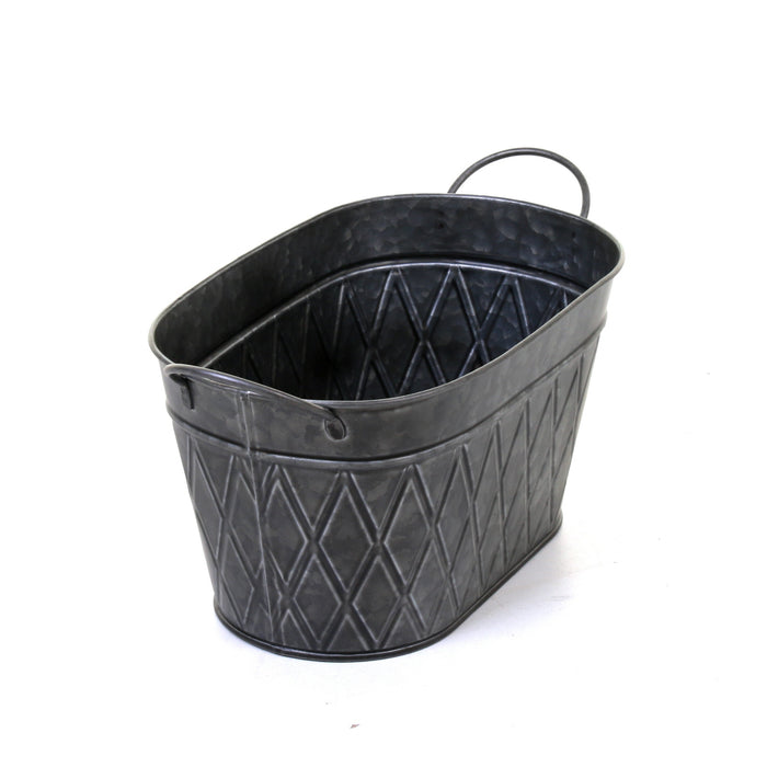 Galvanised Oval Planters