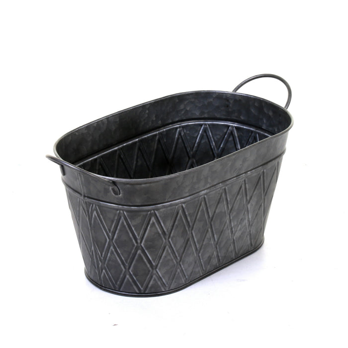 Galvanised Oval Planters