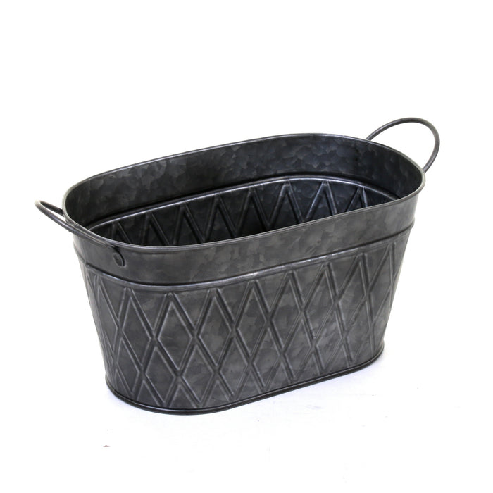 Galvanised Oval Planters