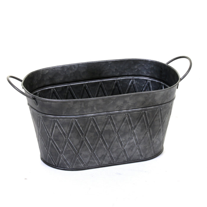 Galvanised Oval Planters