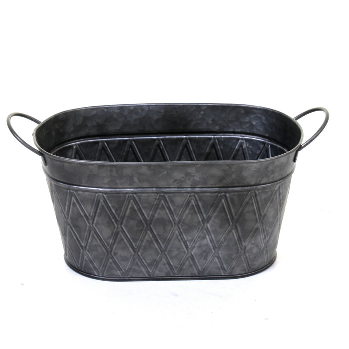 Galvanised Oval Planters