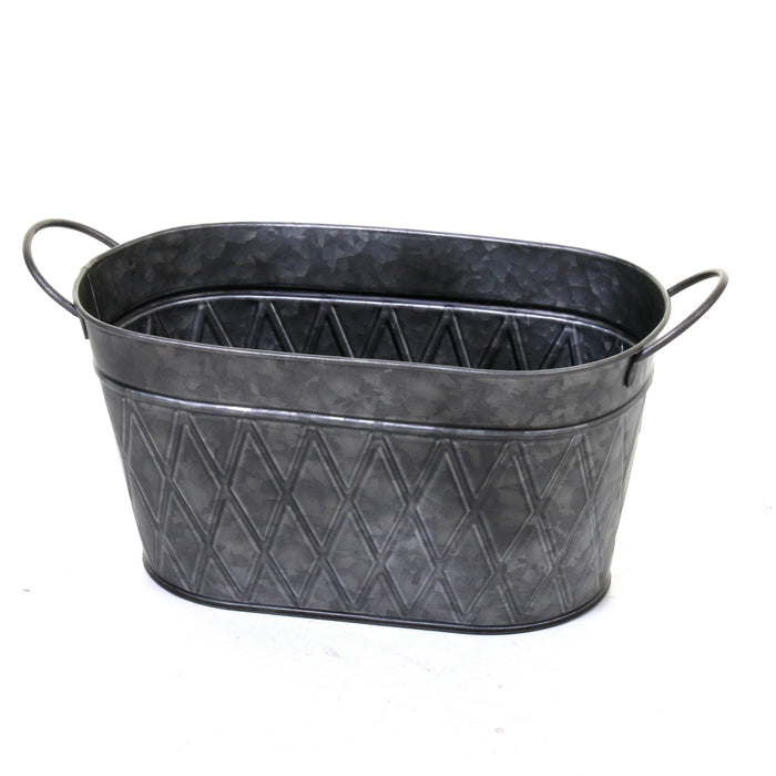 Galvanised Oval Planters