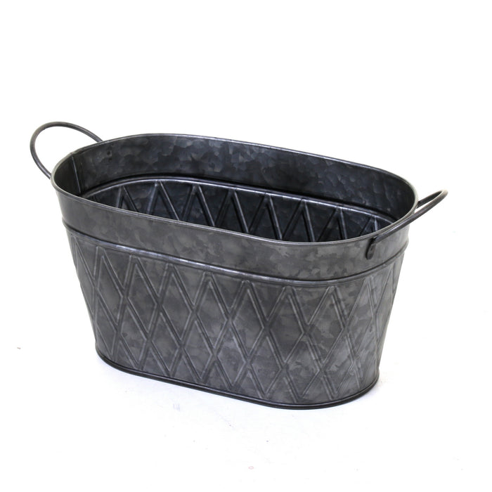 Galvanised Oval Planters