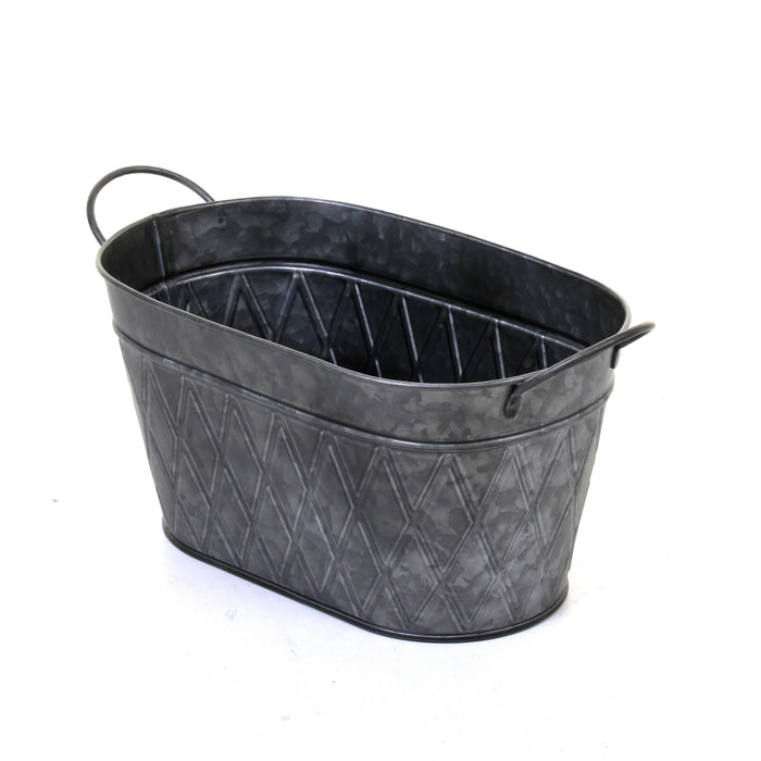 Galvanised Oval Planters