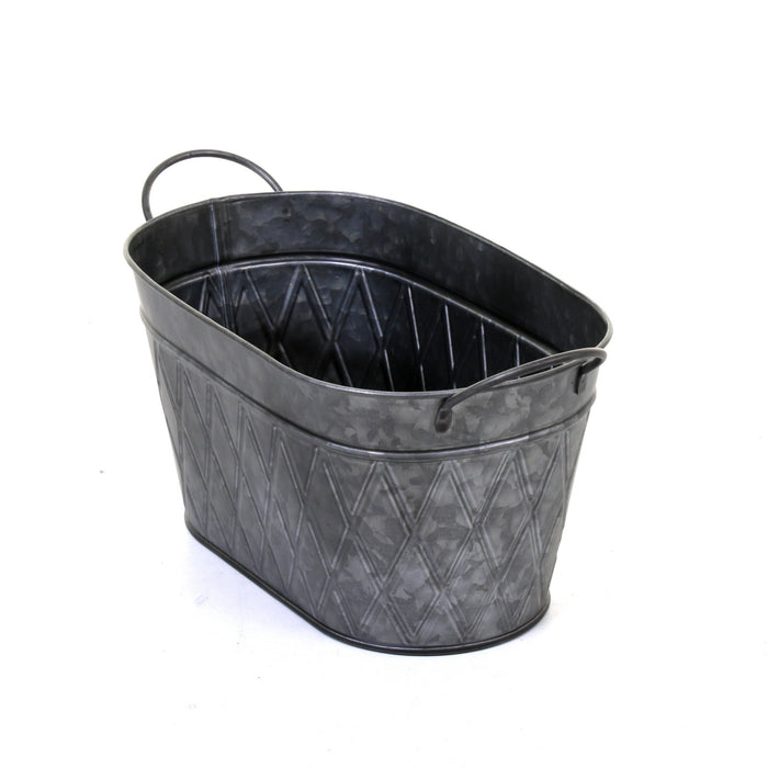 Galvanised Oval Planters