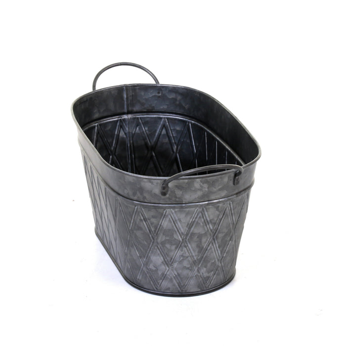 Galvanised Oval Planters