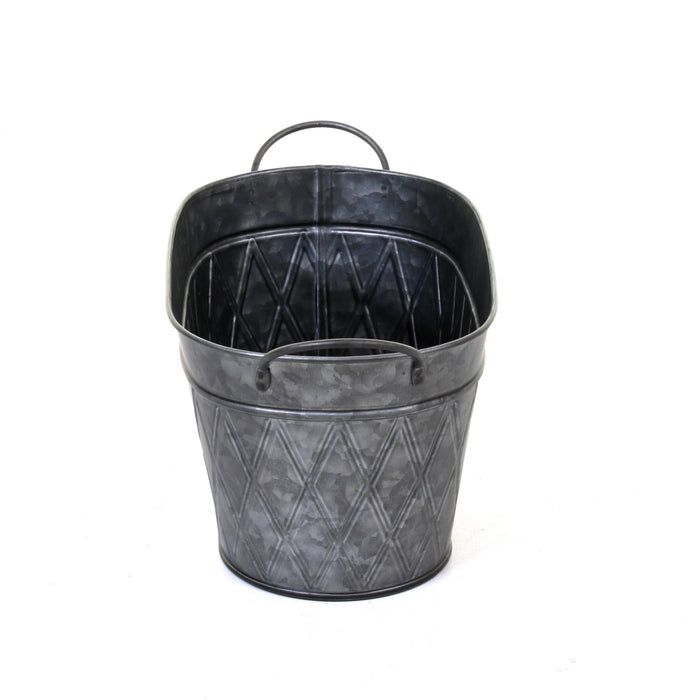 Galvanised Oval Planters
