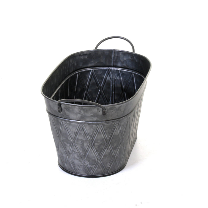 Galvanised Oval Planters