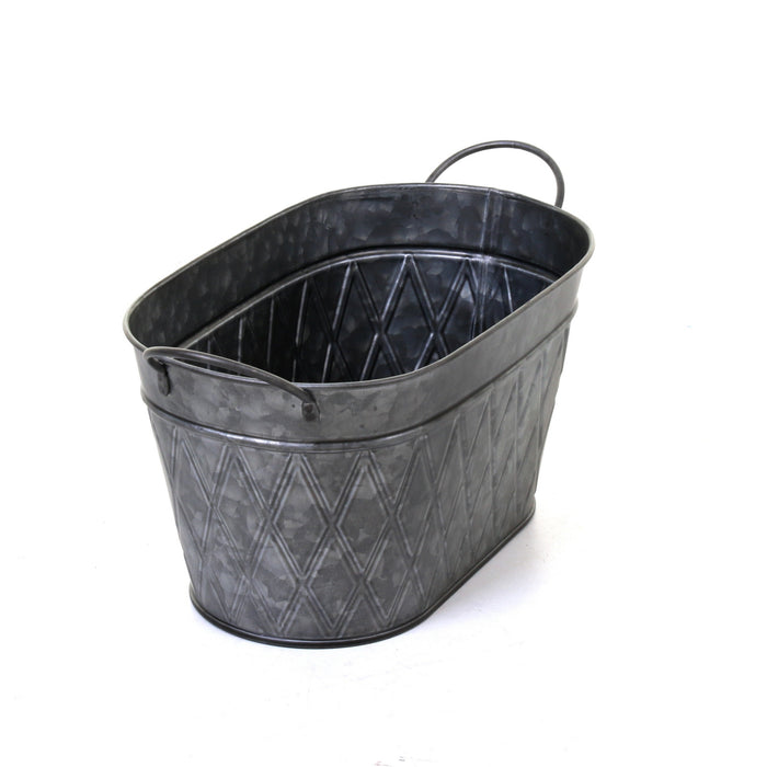 Galvanised Oval Planters