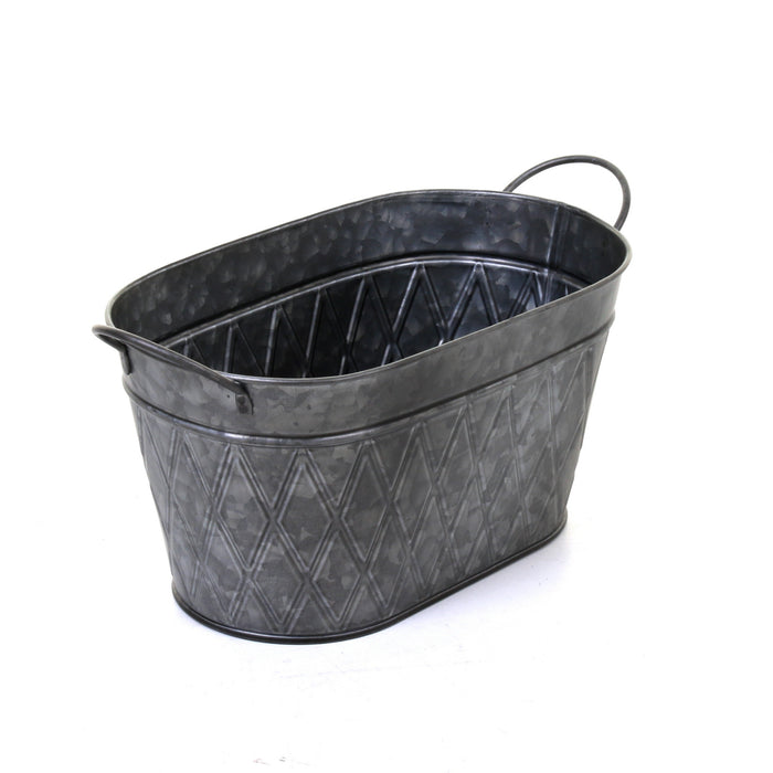 Galvanised Oval Planters