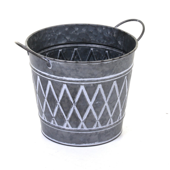 Galvanised Round Planters