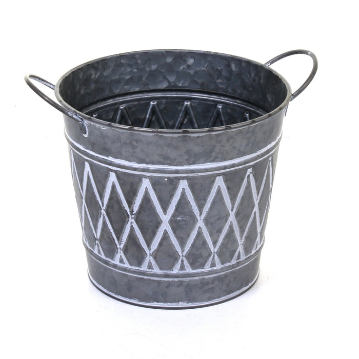 Galvanised Round Planters