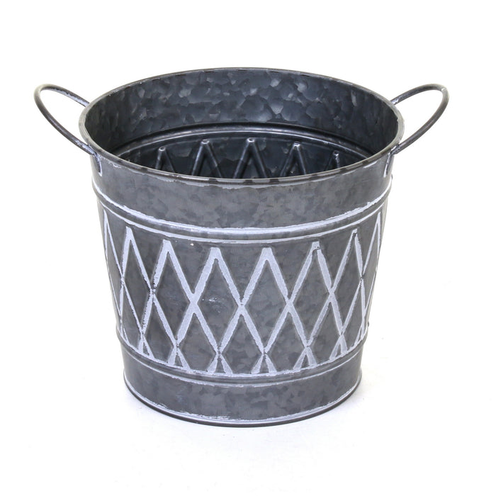 Galvanised Round Planters