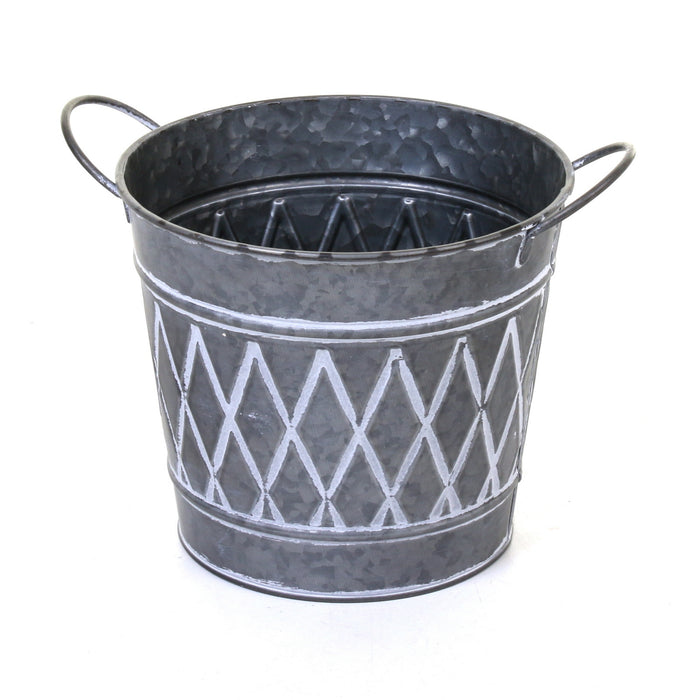 Galvanised Round Planters