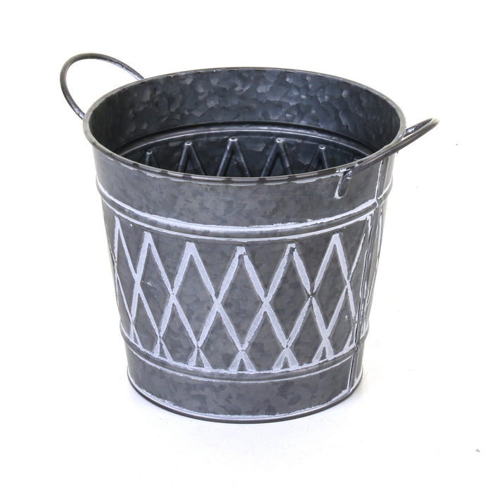 Galvanised Round Planters