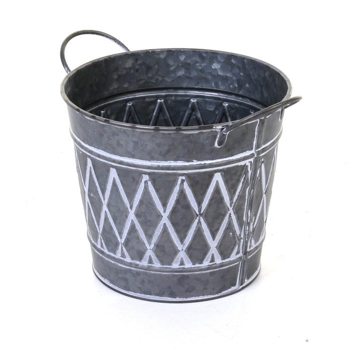 Galvanised Round Planters