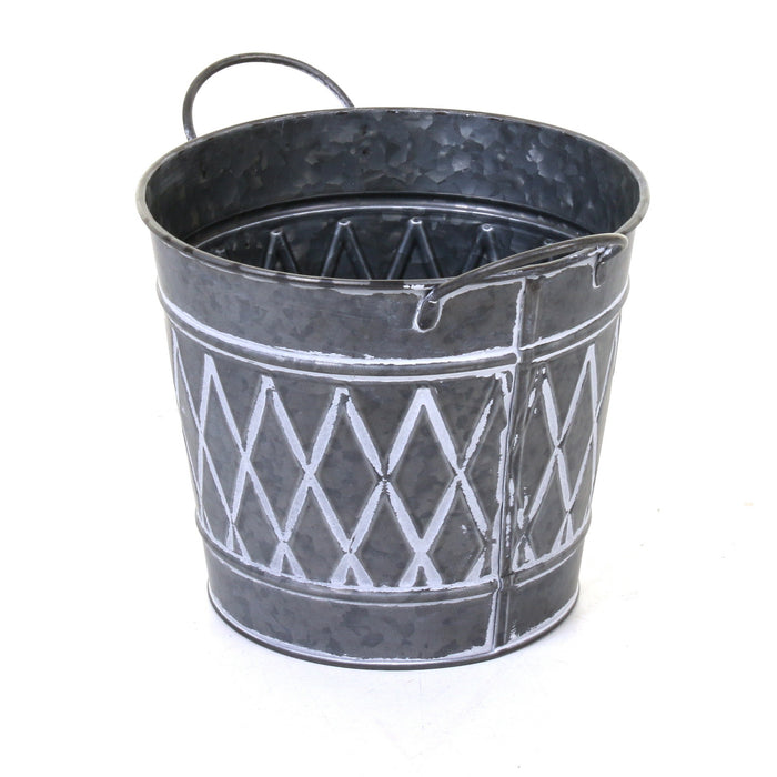 Galvanised Round Planters