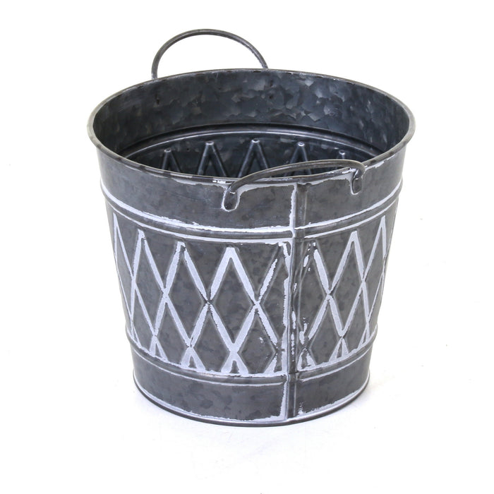 Galvanised Round Planters