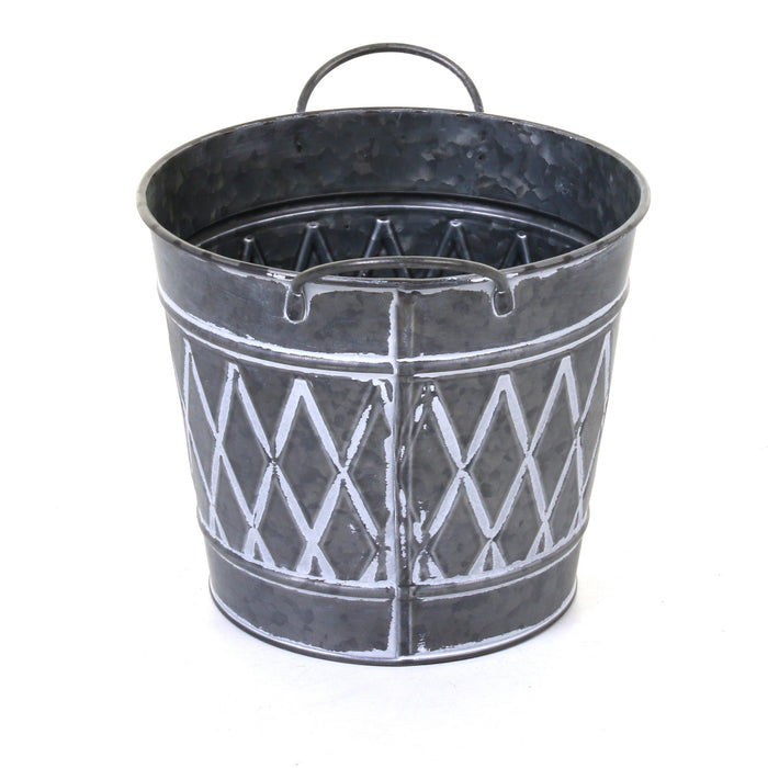 Galvanised Round Planters