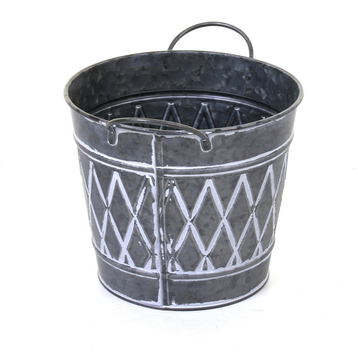 Galvanised Round Planters
