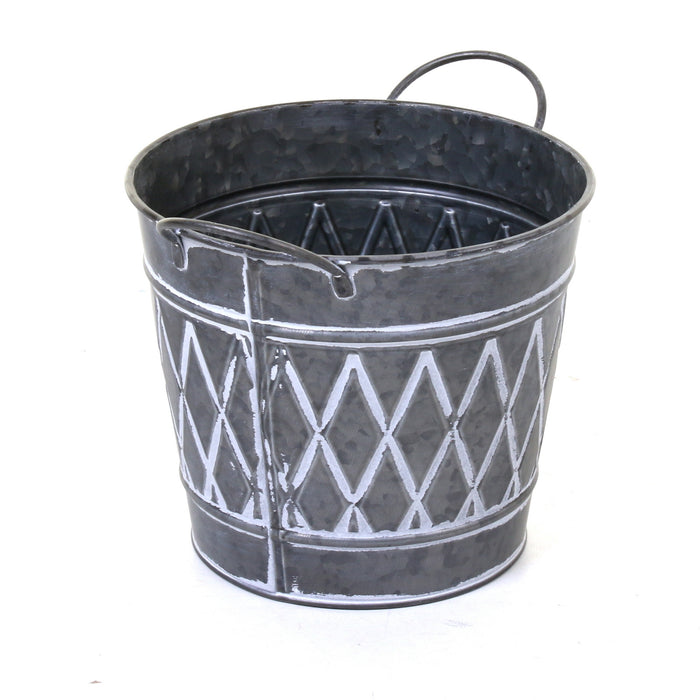 Galvanised Round Planters