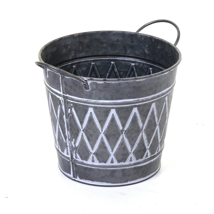 Galvanised Round Planters