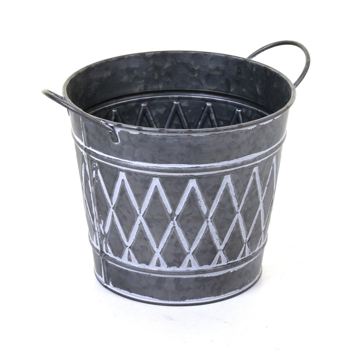Galvanised Round Planters