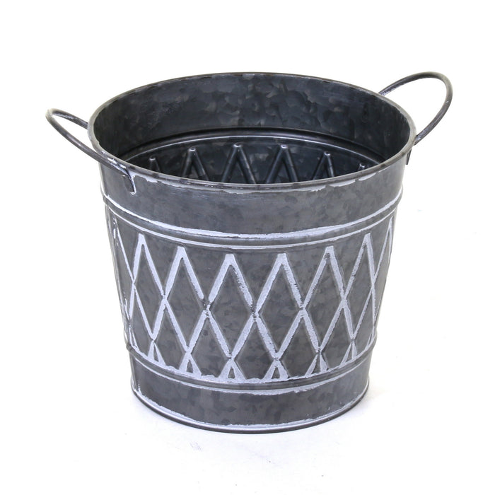Galvanised Round Planters