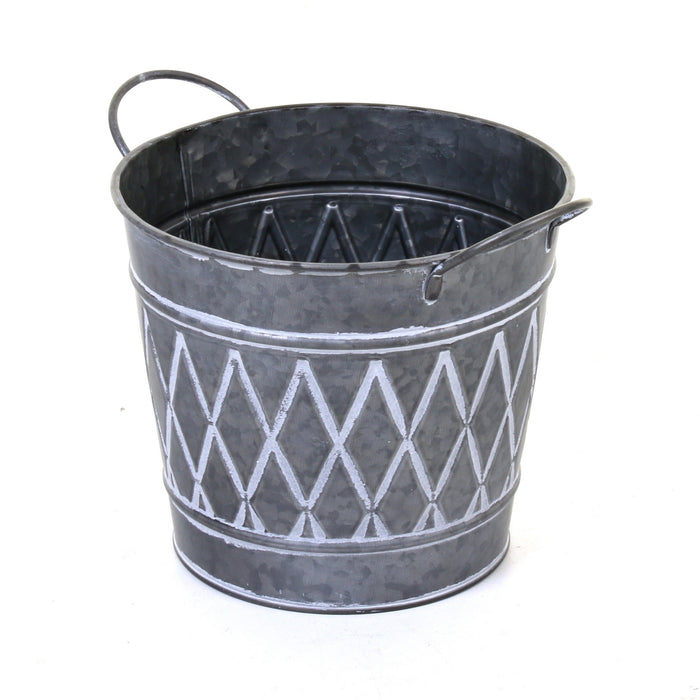 Galvanised Round Planters