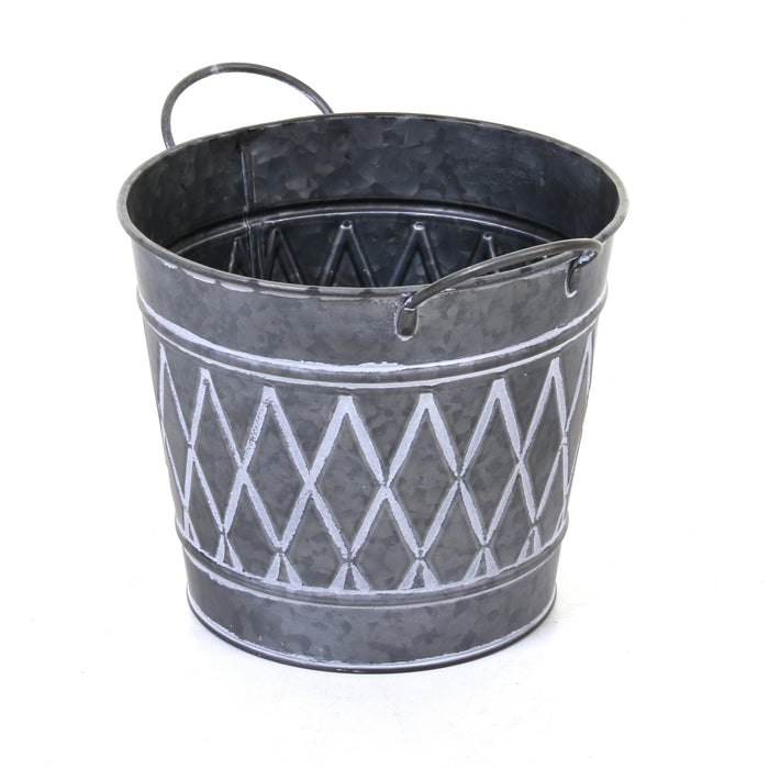 Galvanised Round Planters