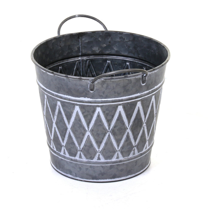 Galvanised Round Planters
