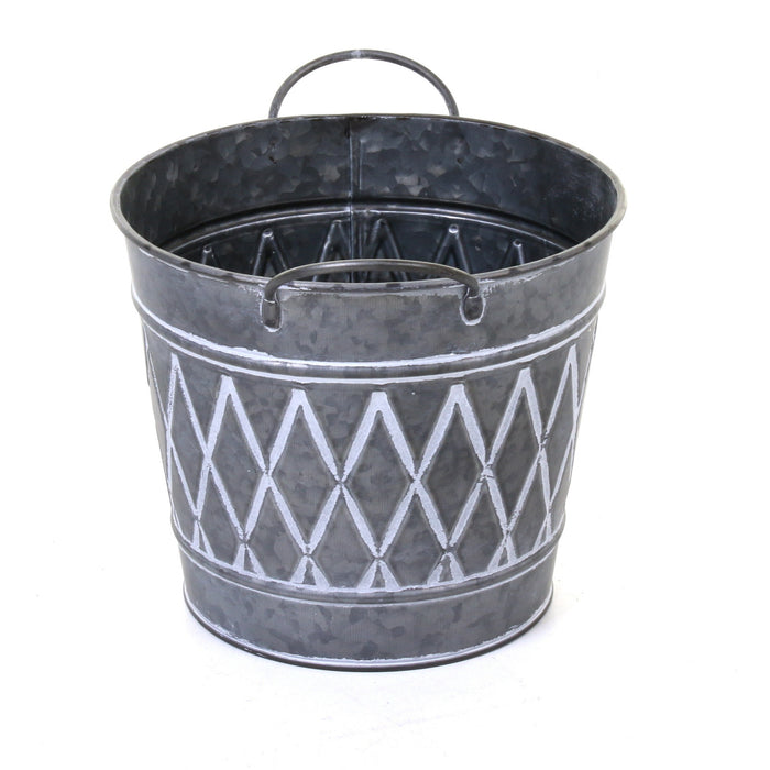 Galvanised Round Planters