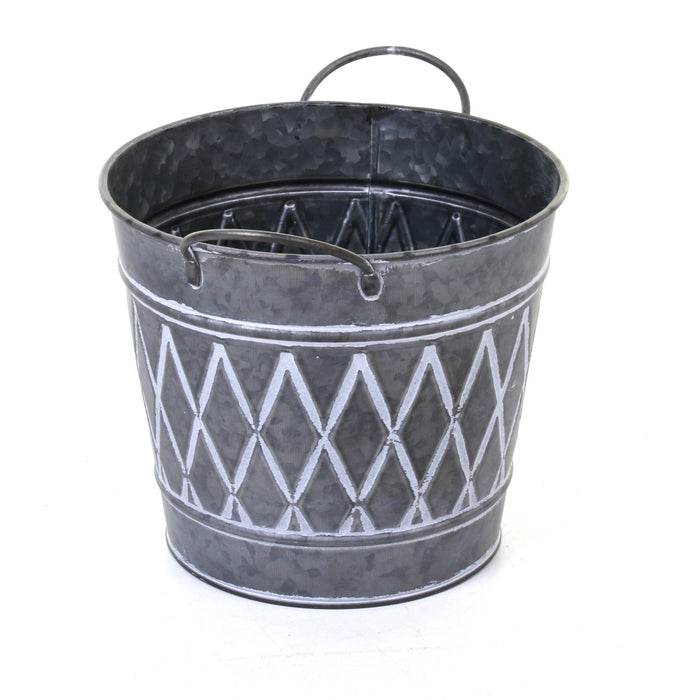 Galvanised Round Planters