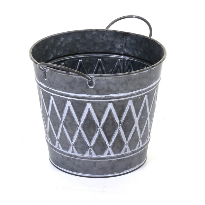 Galvanised Round Planters