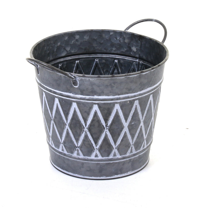Galvanised Round Planters