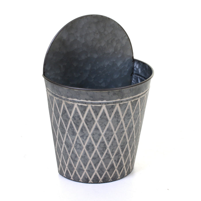 Galvanised Round Hanging Planters