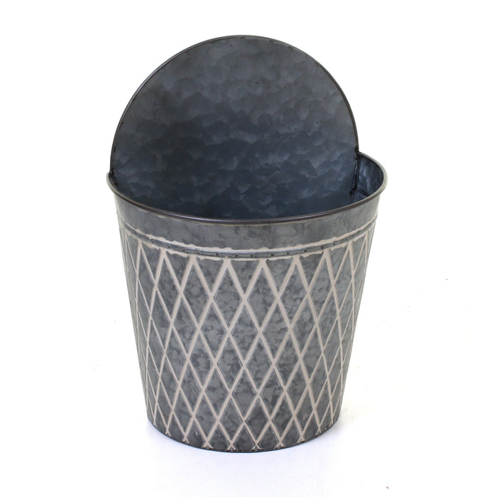 Galvanised Round Hanging Planters