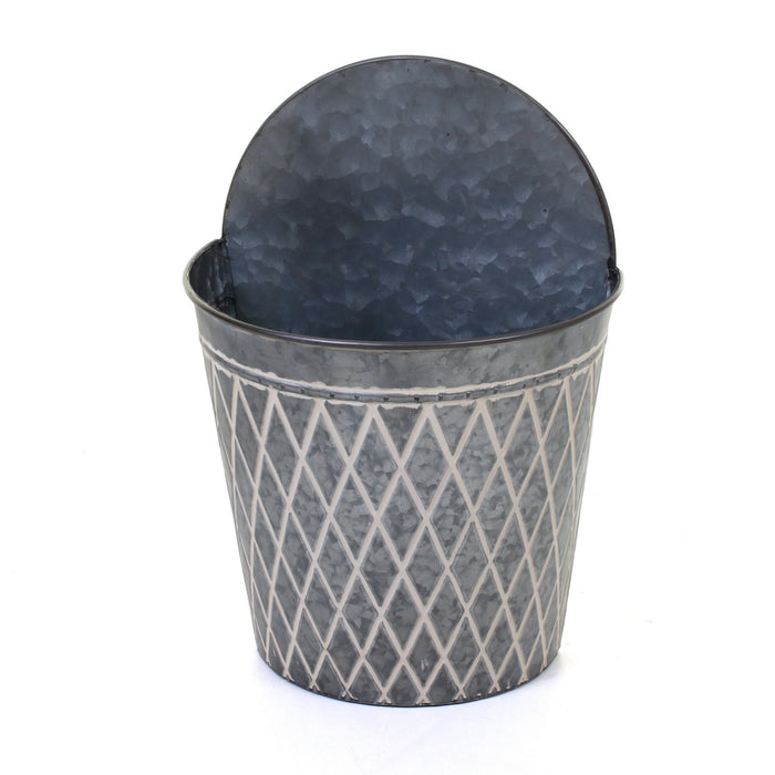 Galvanised Round Hanging Planters