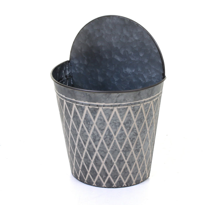 Galvanised Round Hanging Planters