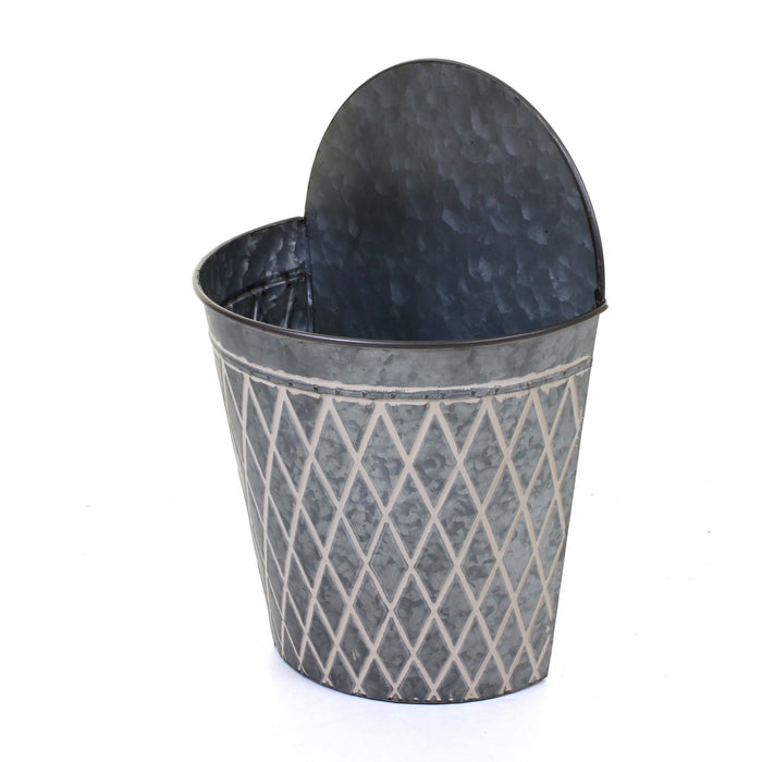 Galvanised Round Hanging Planters
