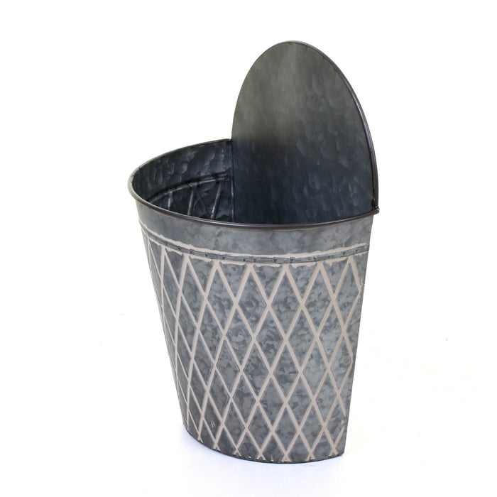 Galvanised Round Hanging Planters