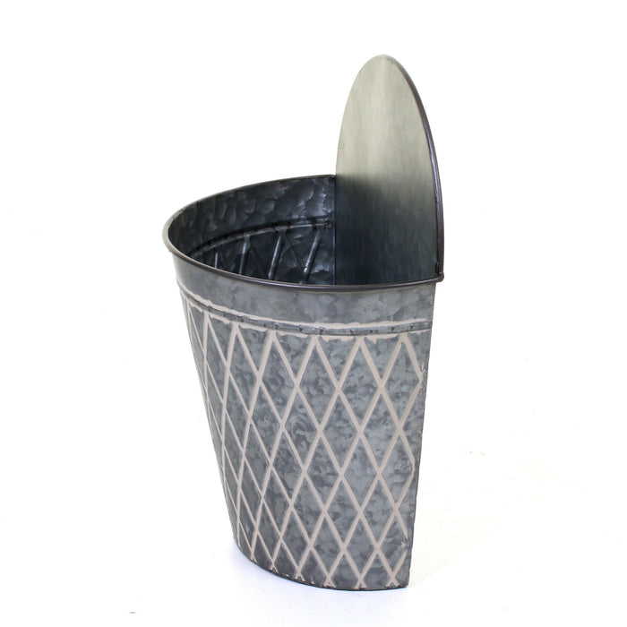 Galvanised Round Hanging Planters