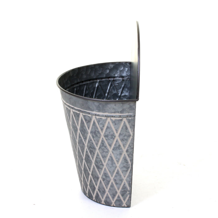 Galvanised Round Hanging Planters