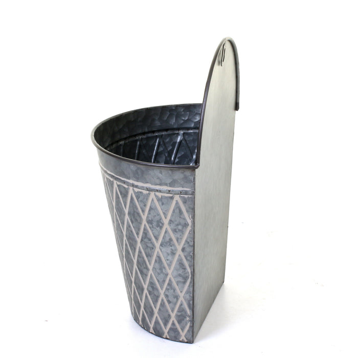Galvanised Round Hanging Planters