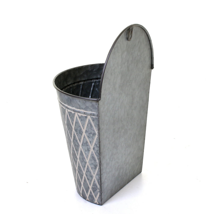 Galvanised Round Hanging Planters