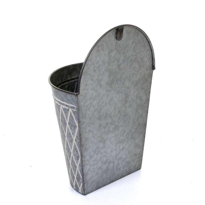 Galvanised Round Hanging Planters